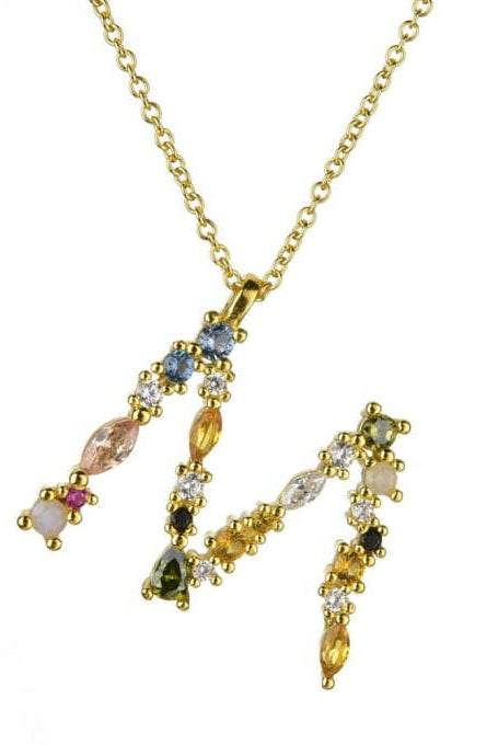 Dainty Initial Cubic Zirconia Necklace-Necklaces-Krush Kandy, Women's Online Fashion Boutique Located in Phoenix, Arizona (Scottsdale Area)