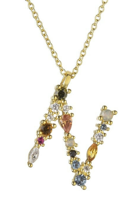 Dainty Initial Cubic Zirconia Necklace-Necklaces-Krush Kandy, Women's Online Fashion Boutique Located in Phoenix, Arizona (Scottsdale Area)