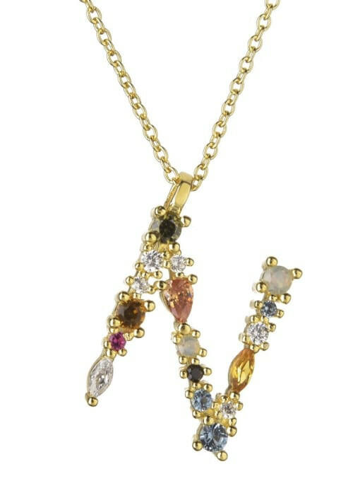 Dainty Initial Cubic Zirconia Necklace-Necklaces-Krush Kandy, Women's Online Fashion Boutique Located in Phoenix, Arizona (Scottsdale Area)