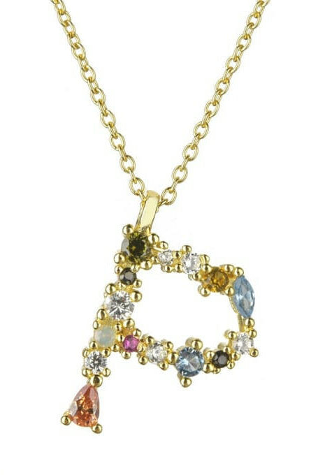 Dainty Initial Cubic Zirconia Necklace-Necklaces-Krush Kandy, Women's Online Fashion Boutique Located in Phoenix, Arizona (Scottsdale Area)