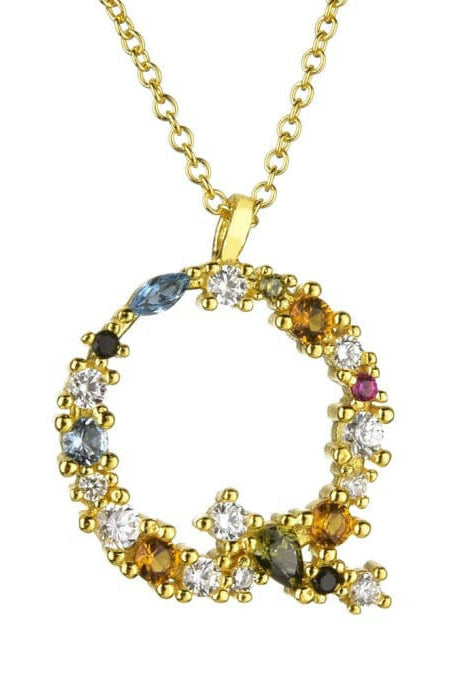 Dainty Initial Cubic Zirconia Necklace-Necklaces-Krush Kandy, Women's Online Fashion Boutique Located in Phoenix, Arizona (Scottsdale Area)