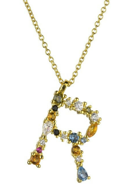 Dainty Initial Cubic Zirconia Necklace-Necklaces-Krush Kandy, Women's Online Fashion Boutique Located in Phoenix, Arizona (Scottsdale Area)