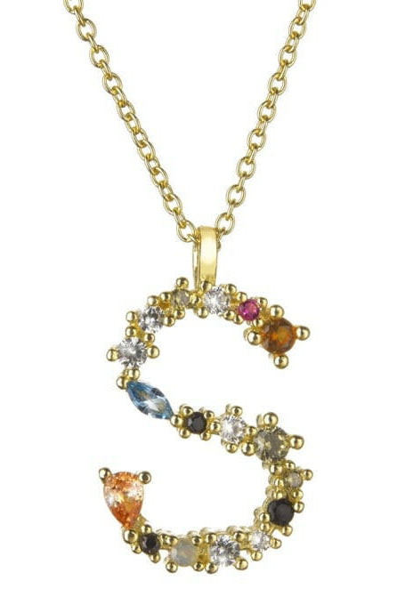 Dainty Initial Cubic Zirconia Necklace-Necklaces-Krush Kandy, Women's Online Fashion Boutique Located in Phoenix, Arizona (Scottsdale Area)