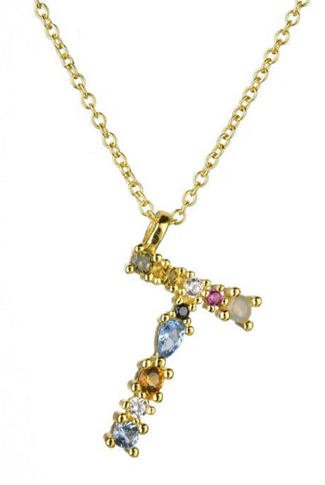 Dainty Initial Cubic Zirconia Necklace-Necklaces-Krush Kandy, Women's Online Fashion Boutique Located in Phoenix, Arizona (Scottsdale Area)