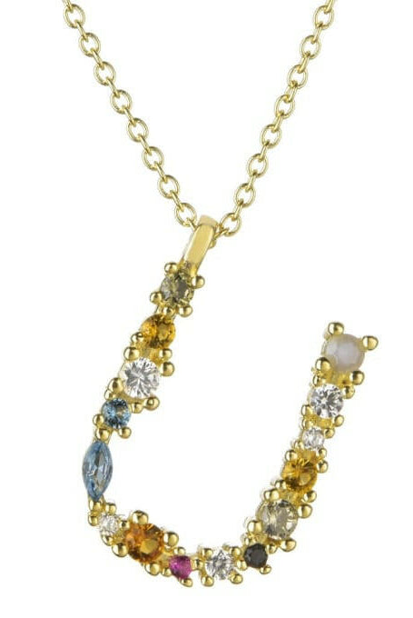 Dainty Initial Cubic Zirconia Necklace-Necklaces-Krush Kandy, Women's Online Fashion Boutique Located in Phoenix, Arizona (Scottsdale Area)