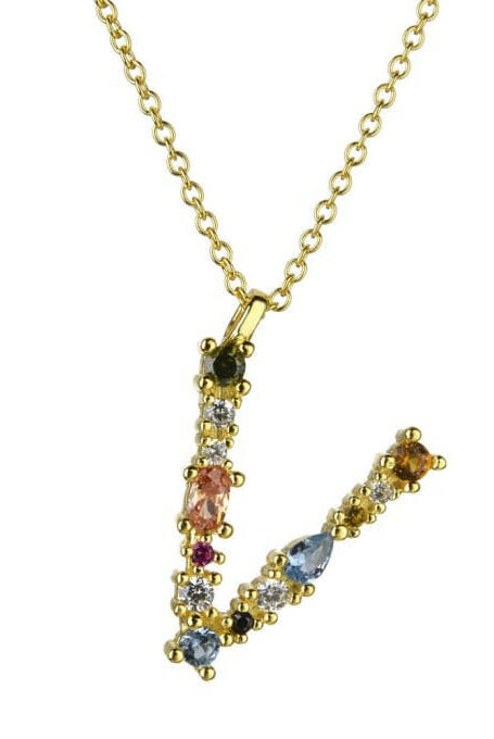 Dainty Initial Cubic Zirconia Necklace-Necklaces-Krush Kandy, Women's Online Fashion Boutique Located in Phoenix, Arizona (Scottsdale Area)