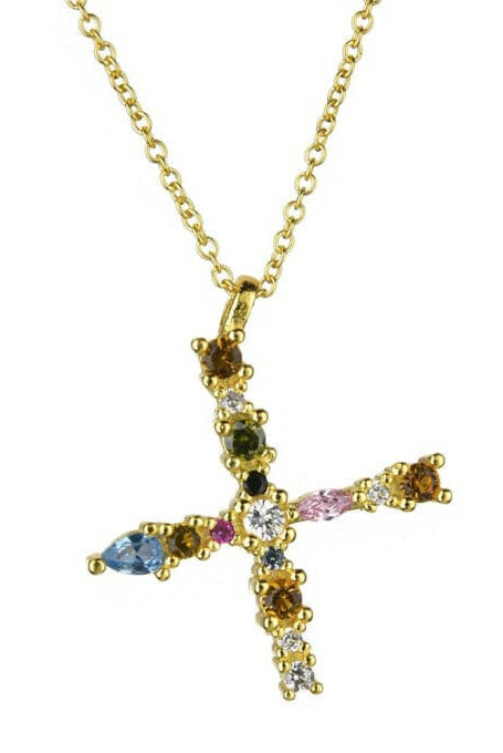 Dainty Initial Cubic Zirconia Necklace-Necklaces-Krush Kandy, Women's Online Fashion Boutique Located in Phoenix, Arizona (Scottsdale Area)