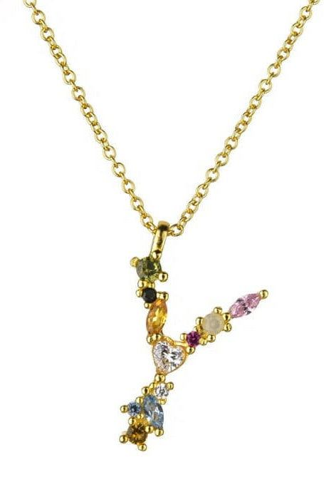 Dainty Initial Cubic Zirconia Necklace-Necklaces-Krush Kandy, Women's Online Fashion Boutique Located in Phoenix, Arizona (Scottsdale Area)