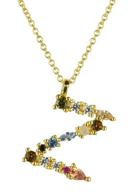Dainty Initial Cubic Zirconia Necklace-Necklaces-Krush Kandy, Women's Online Fashion Boutique Located in Phoenix, Arizona (Scottsdale Area)