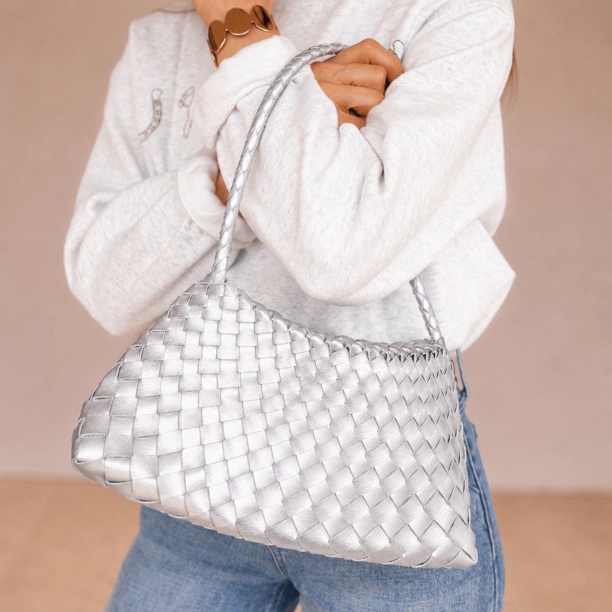Luna Woven Shoulder Handbag | 2 Colors