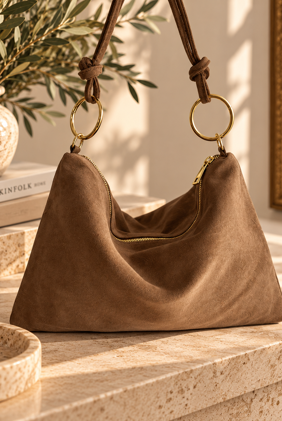 Luxe Brown Suede Handbag Still Life.png