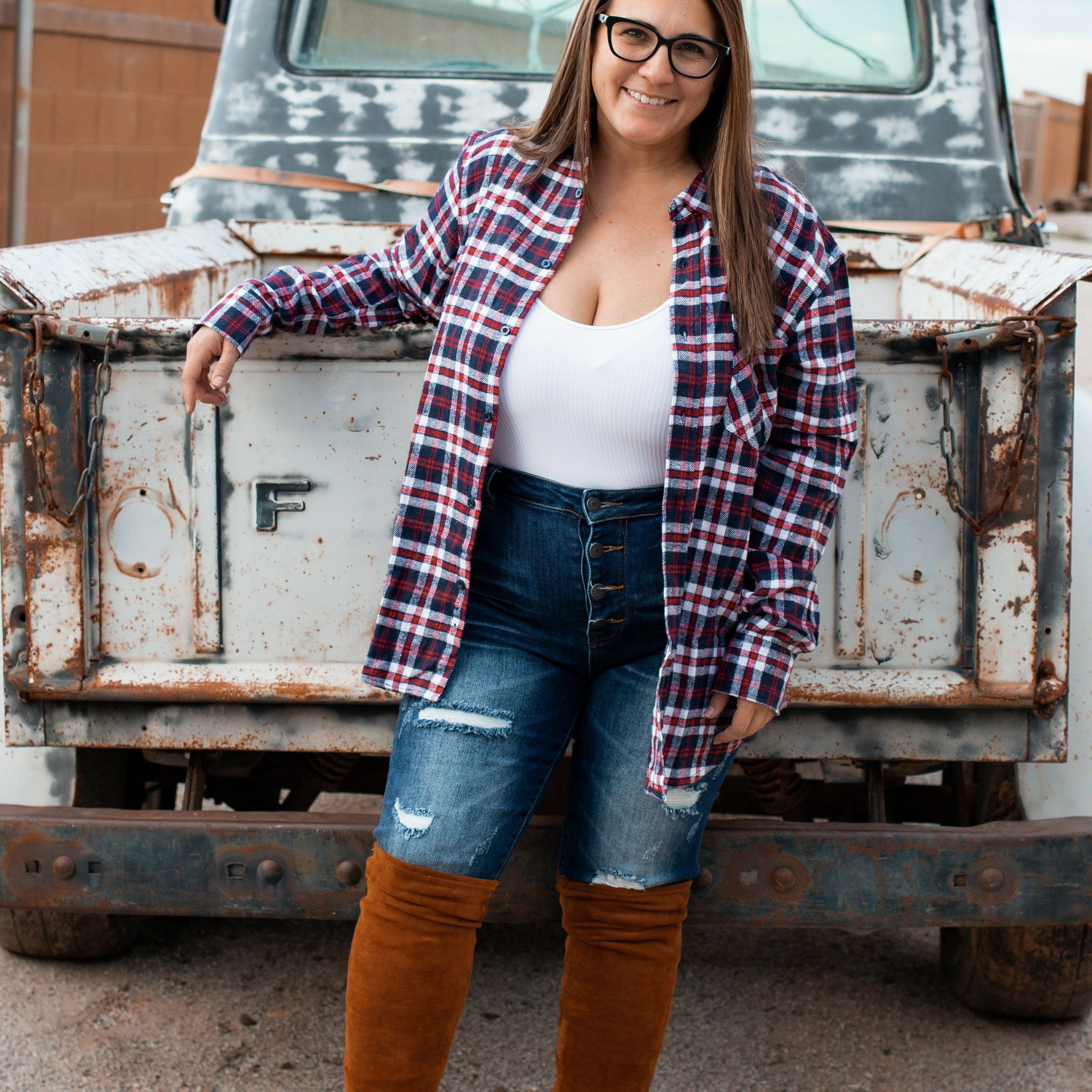 Cool As Ice Long Sleeve Plaid Top | S-2X, 3 Colors!-Long Sleeve Tops-Krush Kandy, Women's Online Fashion Boutique Located in Phoenix, Arizona (Scottsdale Area)