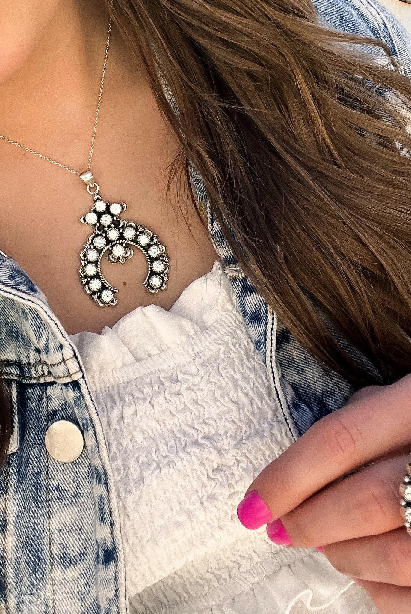 Crowned Horseshoe Sterling Silver Necklace-Pearl Necklaces-Krush Kandy, Women's Online Fashion Boutique Located in Phoenix, Arizona (Scottsdale Area)