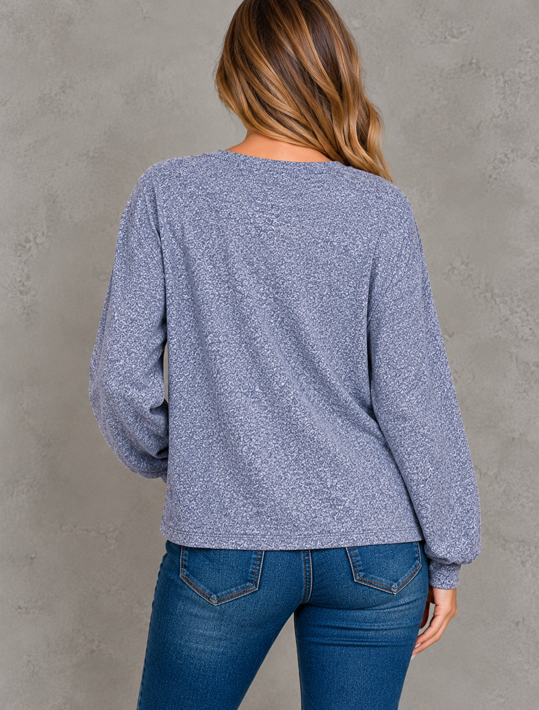 Marled Blue Top Back View.png