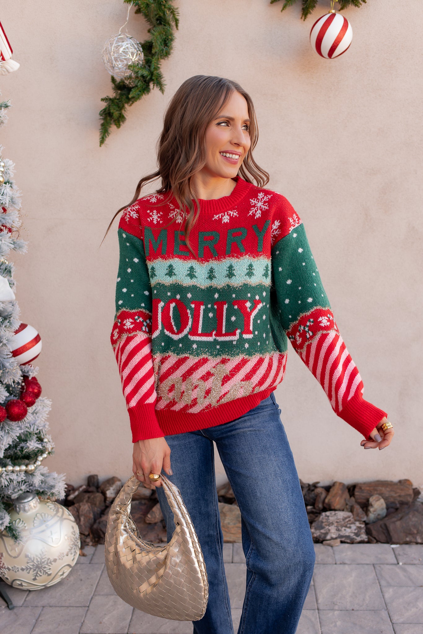 Merry & Jolly Holiday Tinsel Sweater-Sweaters-Krush Kandy, Women's Online Fashion Boutique Located in Phoenix, Arizona (Scottsdale Area)
