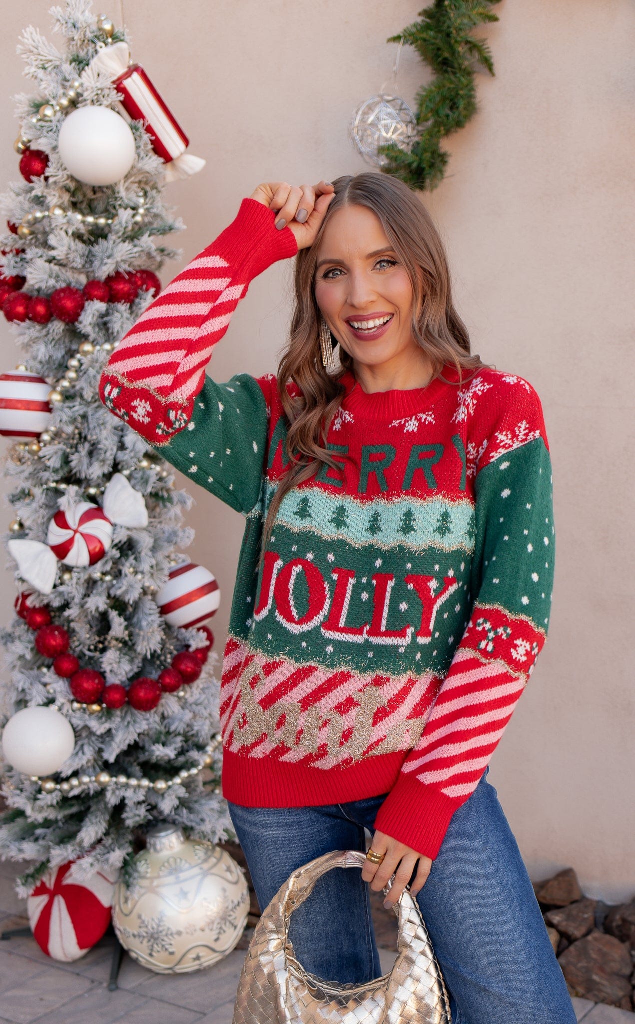 Merry & Jolly Holiday Tinsel Sweater-Sweaters-Krush Kandy, Women's Online Fashion Boutique Located in Phoenix, Arizona (Scottsdale Area)
