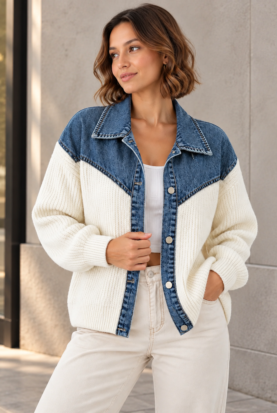 Modern Street-Chic Denim Knit Portrait.png
