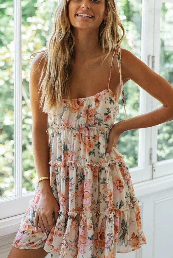 Dreamy Floral Mini Dress-Dresses-Krush Kandy, Women's Online Fashion Boutique Located in Phoenix, Arizona (Scottsdale Area)