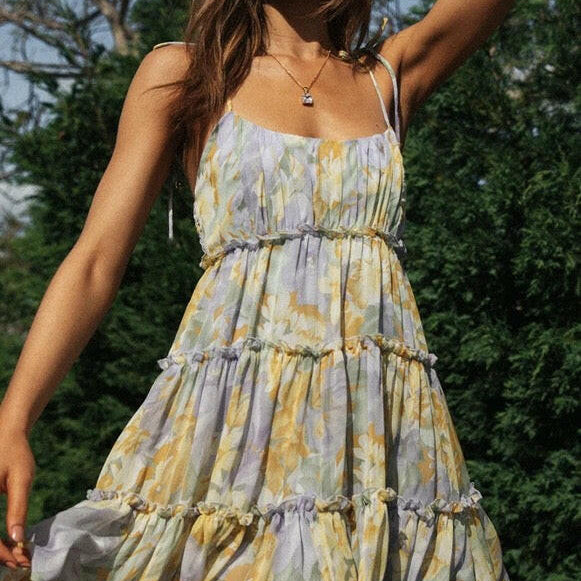 Dreamy Floral Mini Dress-Dresses-Krush Kandy, Women's Online Fashion Boutique Located in Phoenix, Arizona (Scottsdale Area)