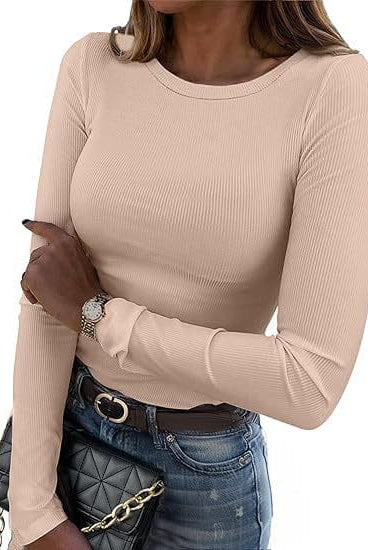 Basic Everyday Ribbed Long Sleeve Top-Long Sleeve Tops-Krush Kandy, Women's Online Fashion Boutique Located in Phoenix, Arizona (Scottsdale Area)