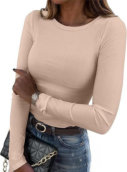 Basic Everyday Ribbed Long Sleeve Top-Long Sleeve Tops-Krush Kandy, Women's Online Fashion Boutique Located in Phoenix, Arizona (Scottsdale Area)