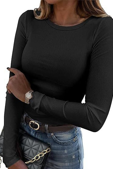 Basic Everyday Ribbed Long Sleeve Top-Long Sleeve Tops-Krush Kandy, Women's Online Fashion Boutique Located in Phoenix, Arizona (Scottsdale Area)