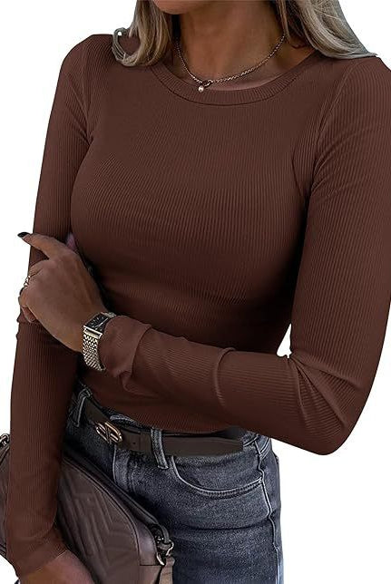 Basic Everyday Ribbed Long Sleeve Top-Long Sleeve Tops-Krush Kandy, Women's Online Fashion Boutique Located in Phoenix, Arizona (Scottsdale Area)