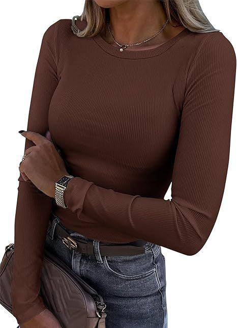 Basic Everyday Ribbed Long Sleeve Top-Long Sleeve Tops-Krush Kandy, Women's Online Fashion Boutique Located in Phoenix, Arizona (Scottsdale Area)