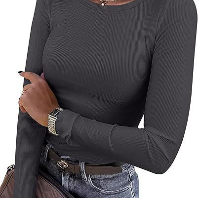 Basic Everyday Ribbed Long Sleeve Top-Long Sleeve Tops-Krush Kandy, Women's Online Fashion Boutique Located in Phoenix, Arizona (Scottsdale Area)