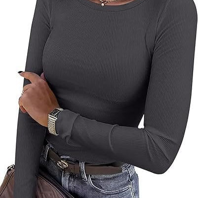 Basic Everyday Ribbed Long Sleeve Top-Long Sleeve Tops-Krush Kandy, Women's Online Fashion Boutique Located in Phoenix, Arizona (Scottsdale Area)