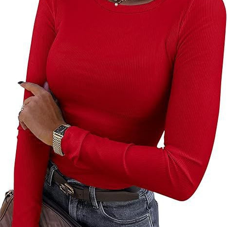 Basic Everyday Ribbed Long Sleeve Top-Long Sleeve Tops-Krush Kandy, Women's Online Fashion Boutique Located in Phoenix, Arizona (Scottsdale Area)