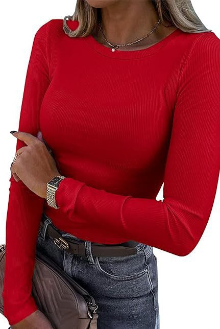 Basic Everyday Ribbed Long Sleeve Top-Long Sleeve Tops-Krush Kandy, Women's Online Fashion Boutique Located in Phoenix, Arizona (Scottsdale Area)