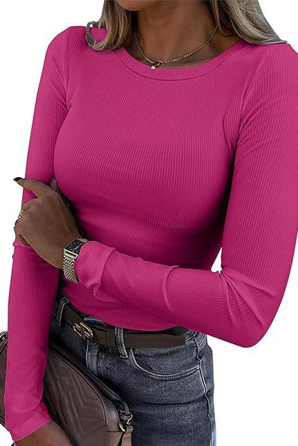 Basic Everyday Ribbed Long Sleeve Top-Long Sleeve Tops-Krush Kandy, Women's Online Fashion Boutique Located in Phoenix, Arizona (Scottsdale Area)