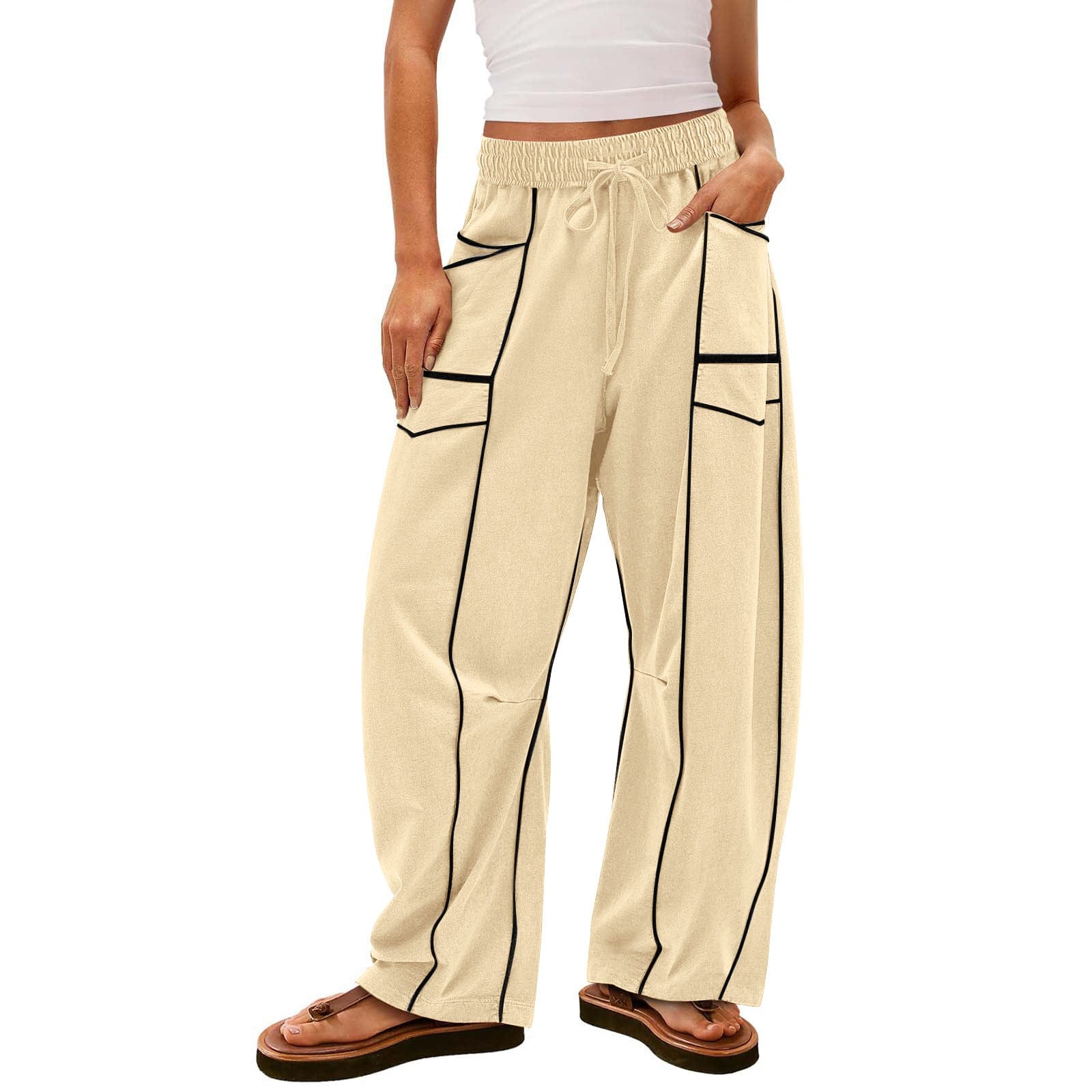Luxe Contrast Stitching Wide Leg Pants-Pants-Krush Kandy, Women's Online Fashion Boutique Located in Phoenix, Arizona (Scottsdale Area)