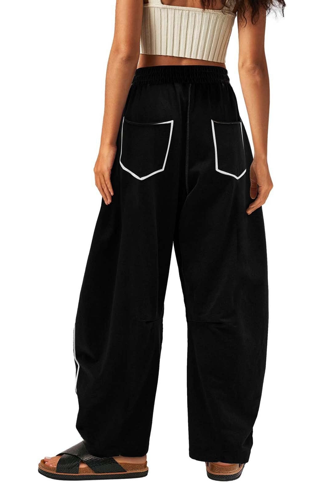 Luxe Contrast Stitching Wide Leg Pants-Pants-Krush Kandy, Women's Online Fashion Boutique Located in Phoenix, Arizona (Scottsdale Area)