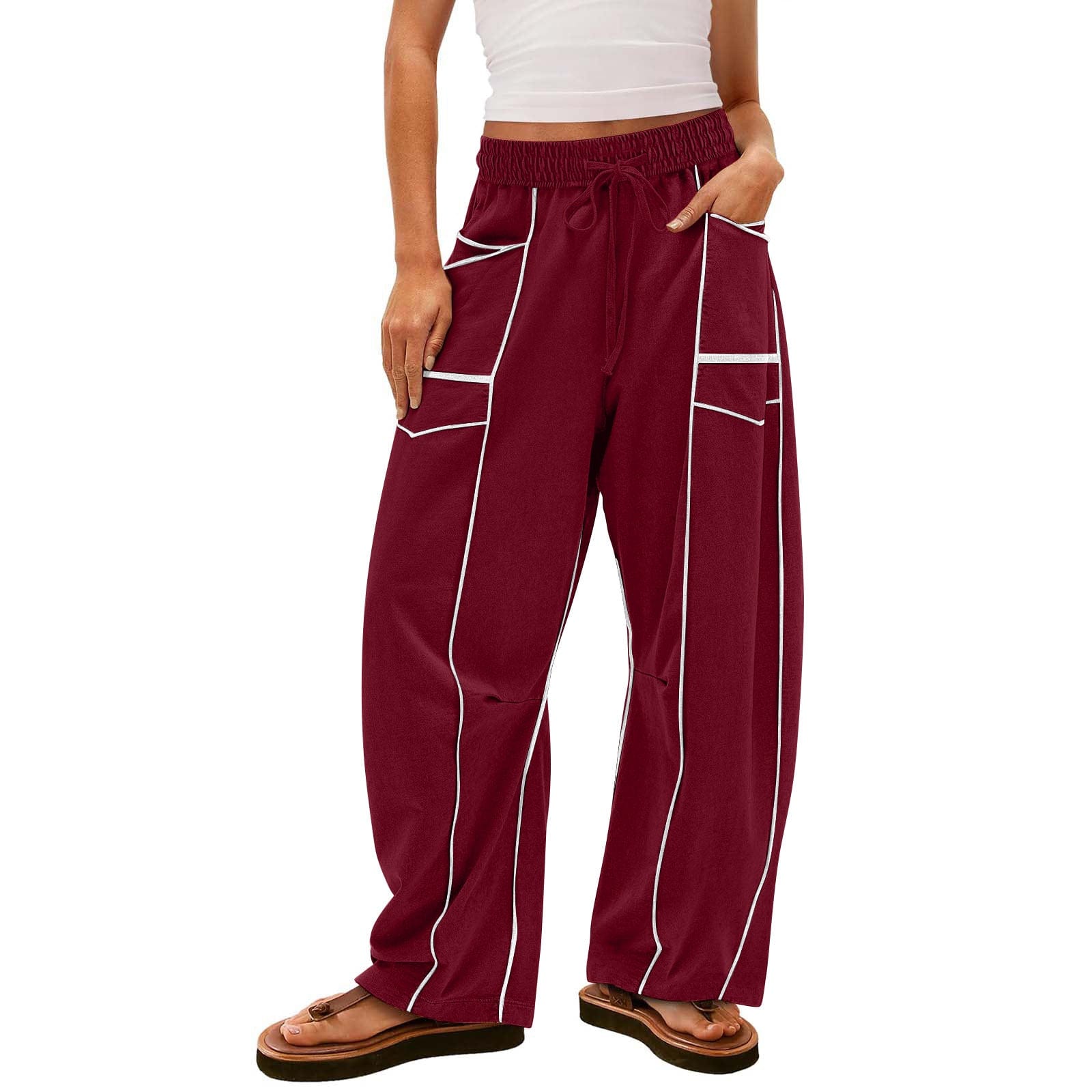 Luxe Contrast Stitching Wide Leg Pants-Pants-Krush Kandy, Women's Online Fashion Boutique Located in Phoenix, Arizona (Scottsdale Area)