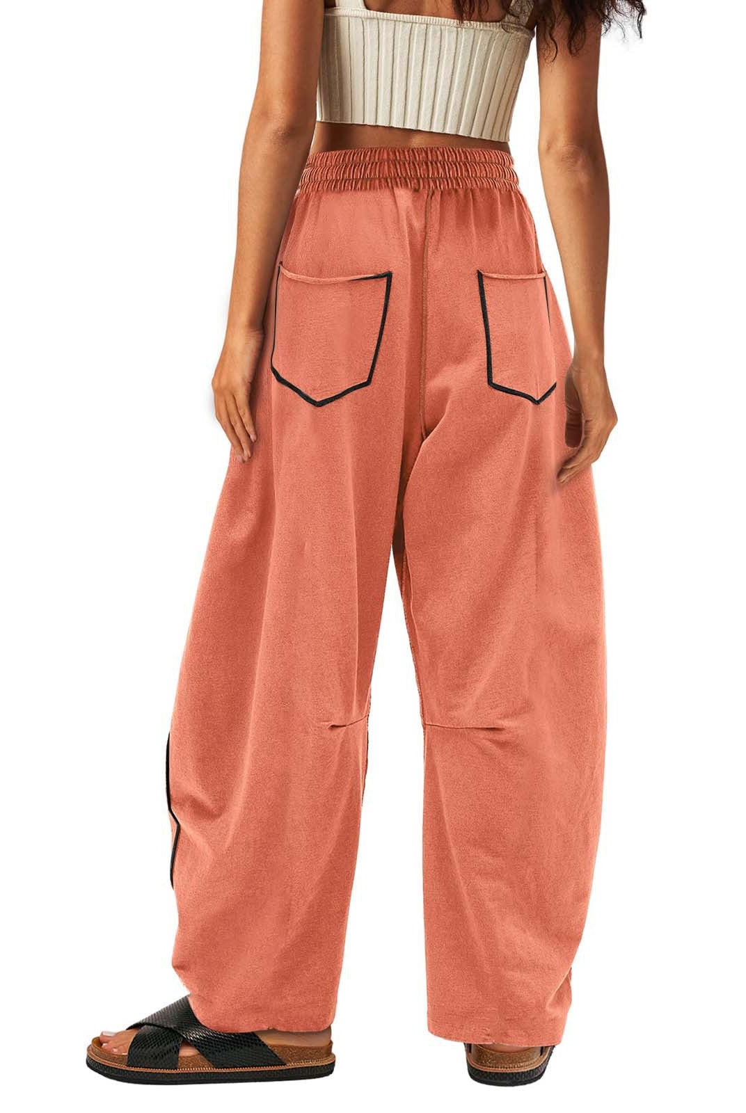 Luxe Contrast Stitching Wide Leg Pants-Pants-Krush Kandy, Women's Online Fashion Boutique Located in Phoenix, Arizona (Scottsdale Area)