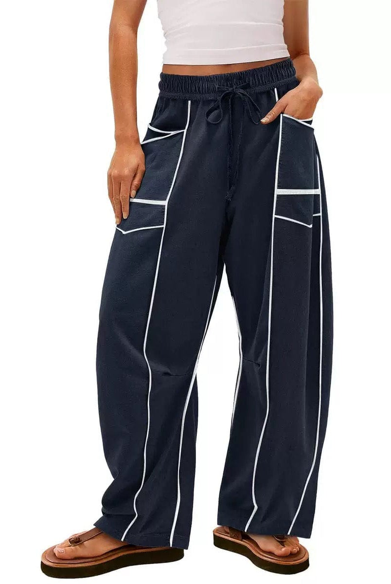 Luxe Contrast Stitching Wide Leg Pants-Pants-Krush Kandy, Women's Online Fashion Boutique Located in Phoenix, Arizona (Scottsdale Area)