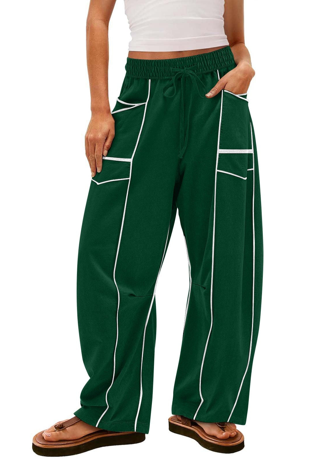 Luxe Contrast Stitching Wide Leg Pants-Pants-Krush Kandy, Women's Online Fashion Boutique Located in Phoenix, Arizona (Scottsdale Area)