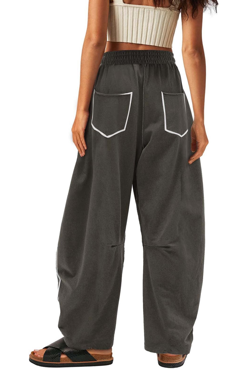 Luxe Contrast Stitching Wide Leg Pants-Pants-Krush Kandy, Women's Online Fashion Boutique Located in Phoenix, Arizona (Scottsdale Area)