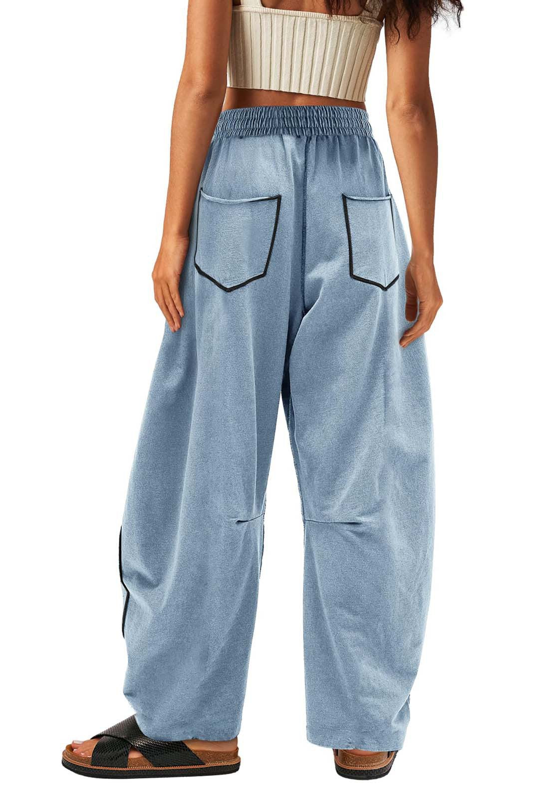 Luxe Contrast Stitching Wide Leg Pants-Pants-Krush Kandy, Women's Online Fashion Boutique Located in Phoenix, Arizona (Scottsdale Area)
