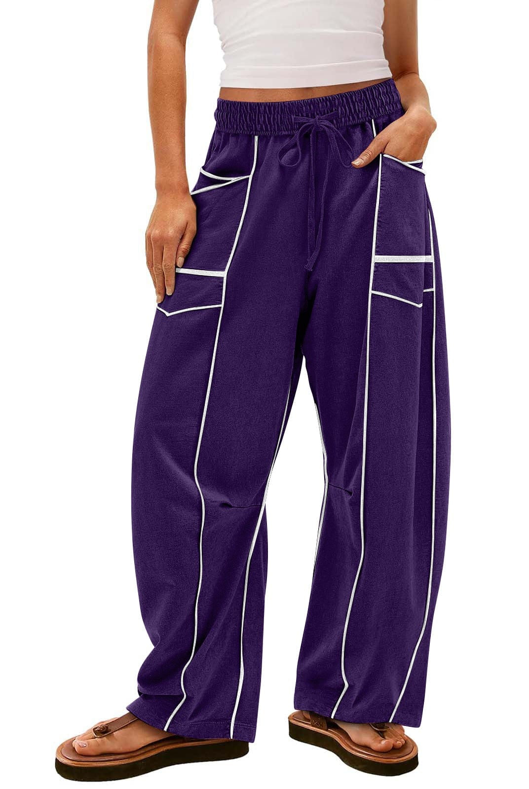 Luxe Contrast Stitching Wide Leg Pants-Pants-Krush Kandy, Women's Online Fashion Boutique Located in Phoenix, Arizona (Scottsdale Area)