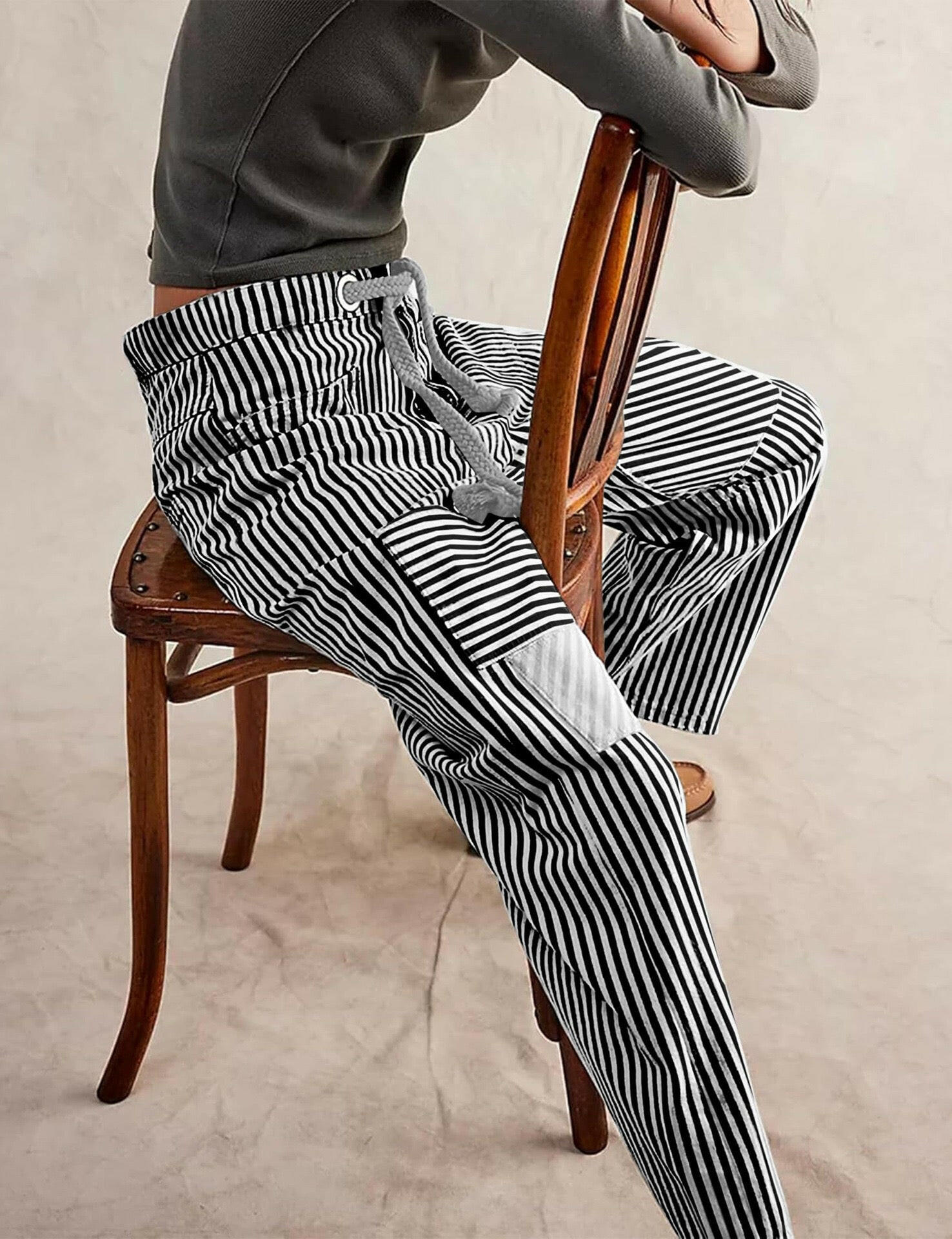 Easy Days Patchwork Railroad Striped Pants-Pants-Krush Kandy, Women's Online Fashion Boutique Located in Phoenix, Arizona (Scottsdale Area)