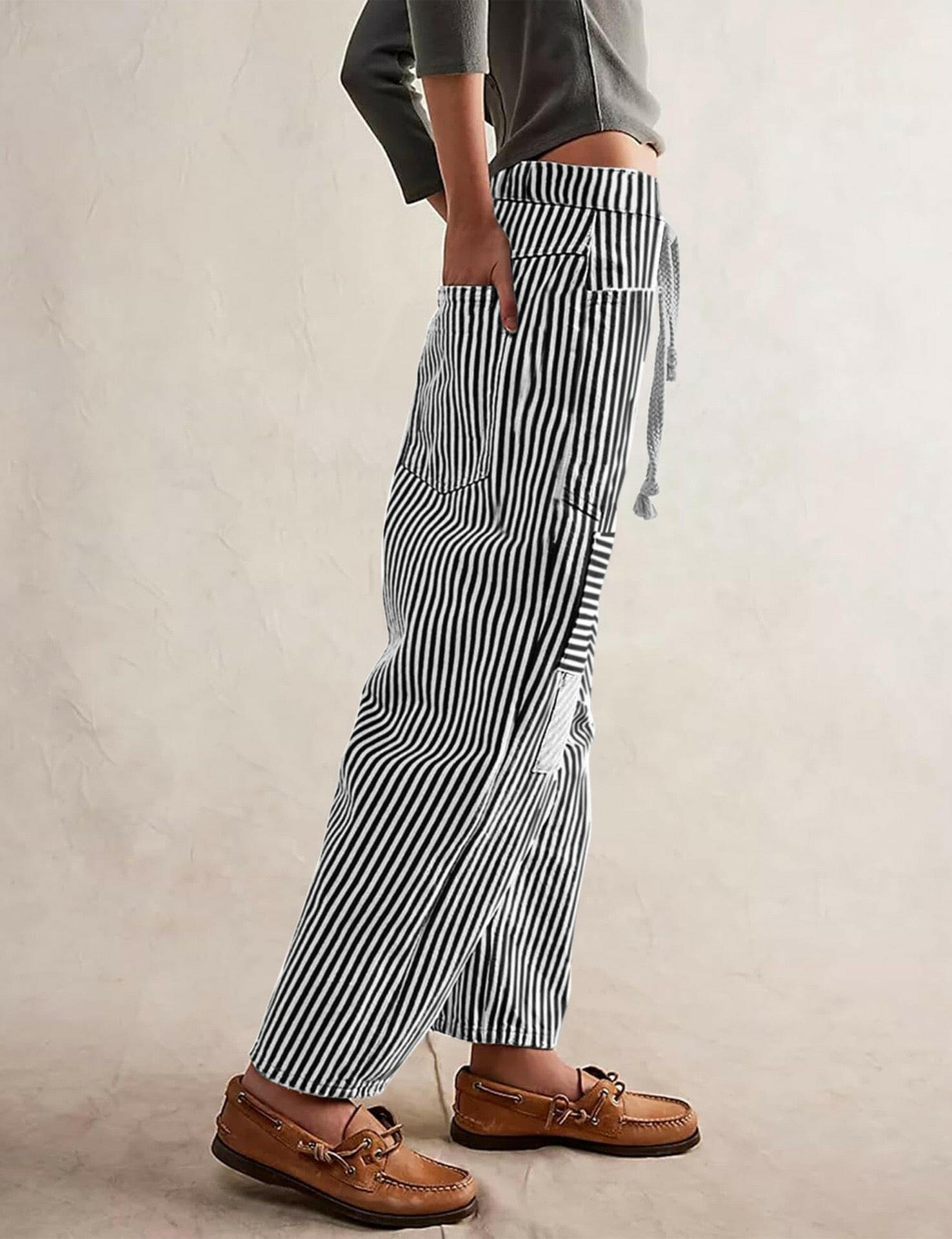 Easy Days Patchwork Railroad Striped Pants-Pants-Krush Kandy, Women's Online Fashion Boutique Located in Phoenix, Arizona (Scottsdale Area)