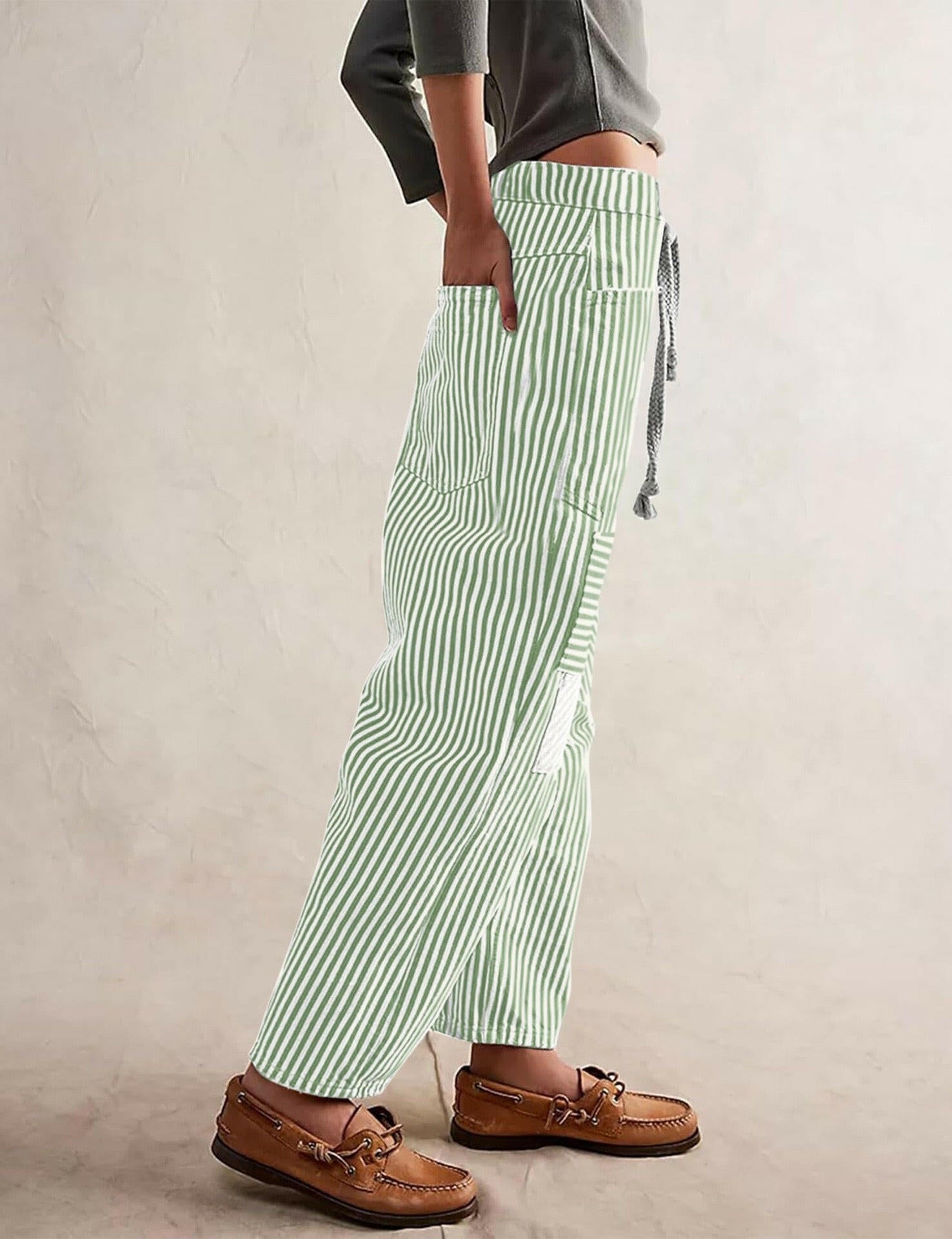 Easy Days Patchwork Railroad Striped Pants-Pants-Krush Kandy, Women's Online Fashion Boutique Located in Phoenix, Arizona (Scottsdale Area)