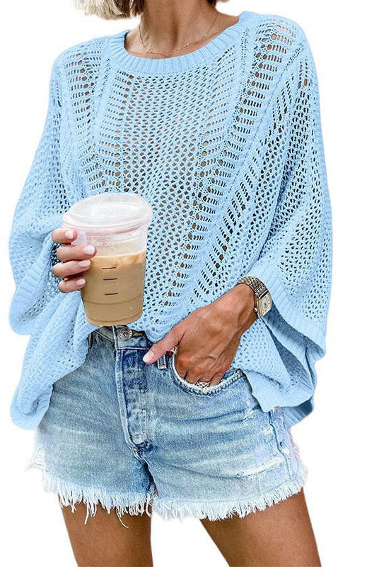 Cozy Chic Open Knit Sweater-Tops-Krush Kandy, Women's Online Fashion Boutique Located in Phoenix, Arizona (Scottsdale Area)