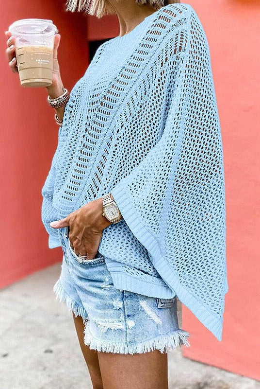 Cozy Chic Open Knit Sweater-Tops-Krush Kandy, Women's Online Fashion Boutique Located in Phoenix, Arizona (Scottsdale Area)