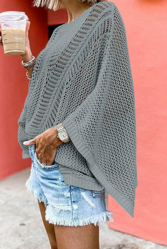 Cozy Chic Open Knit Sweater-Tops-Krush Kandy, Women's Online Fashion Boutique Located in Phoenix, Arizona (Scottsdale Area)