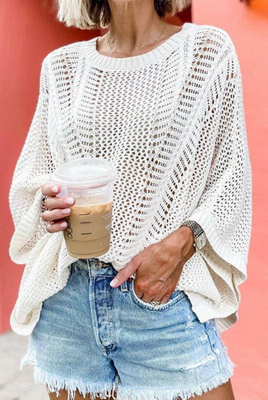 Cozy Chic Open Knit Sweater-Tops-Krush Kandy, Women's Online Fashion Boutique Located in Phoenix, Arizona (Scottsdale Area)