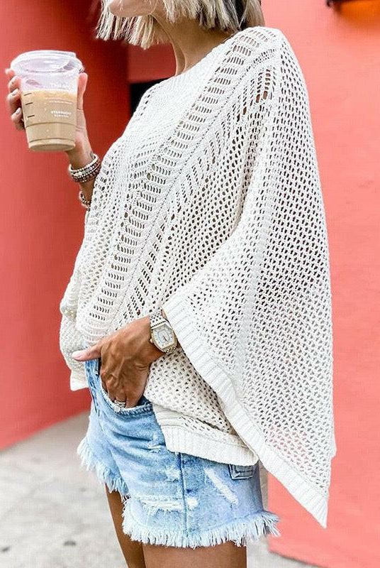 Cozy Chic Open Knit Sweater-Tops-Krush Kandy, Women's Online Fashion Boutique Located in Phoenix, Arizona (Scottsdale Area)